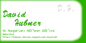 david hubner business card